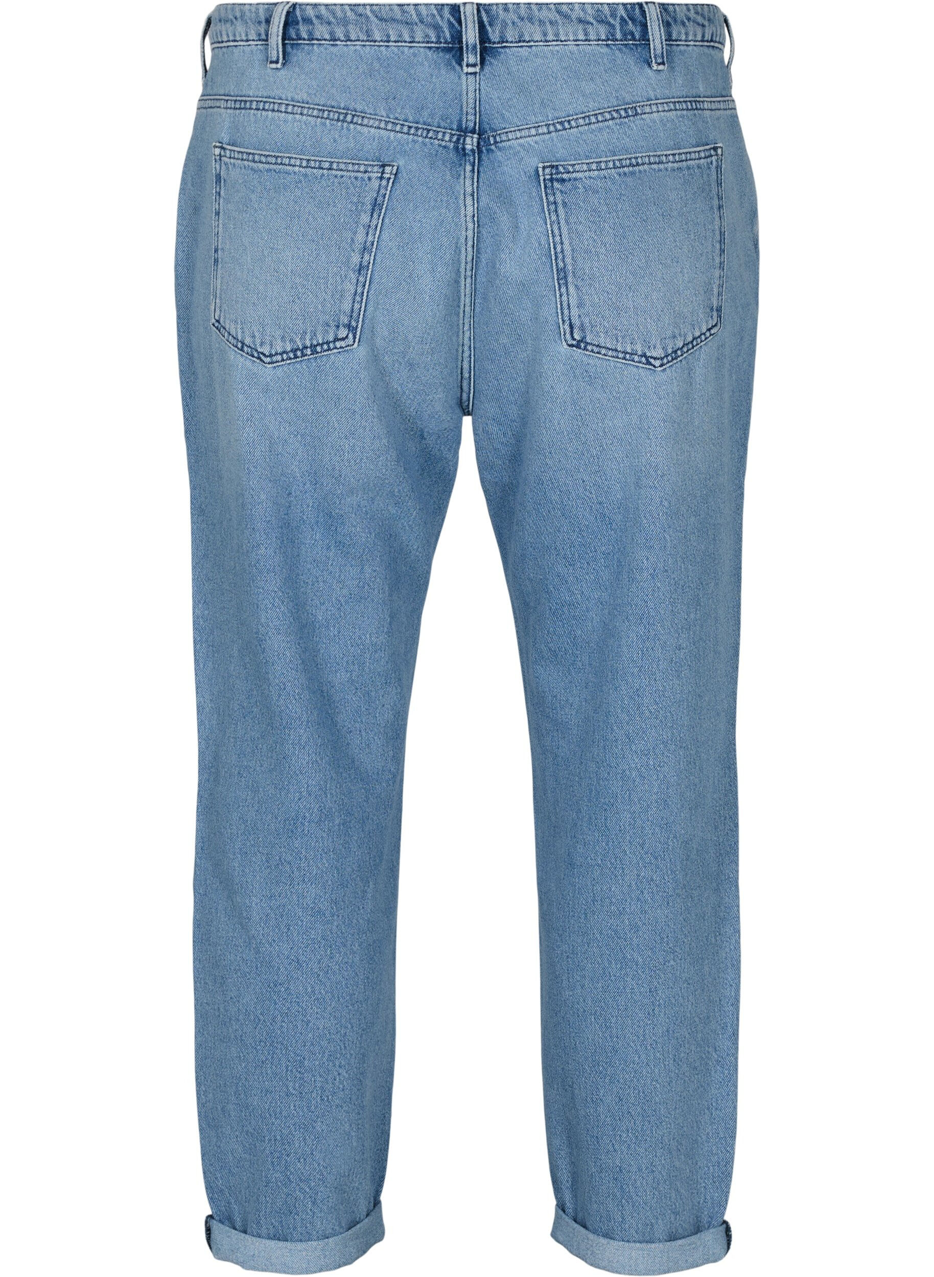 Zizzi Mille mom-fit jeans with colour-blocking, Blue Denim Comb, Packshot image number 1