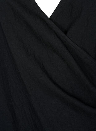 Bluzka z wiskozy w stylu kopertowym z dlugim rekawem, Black, Packshot image number 2