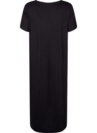 Wiskozowa sukienka midi z krótkim rekawem, Black, Packshot image number 1