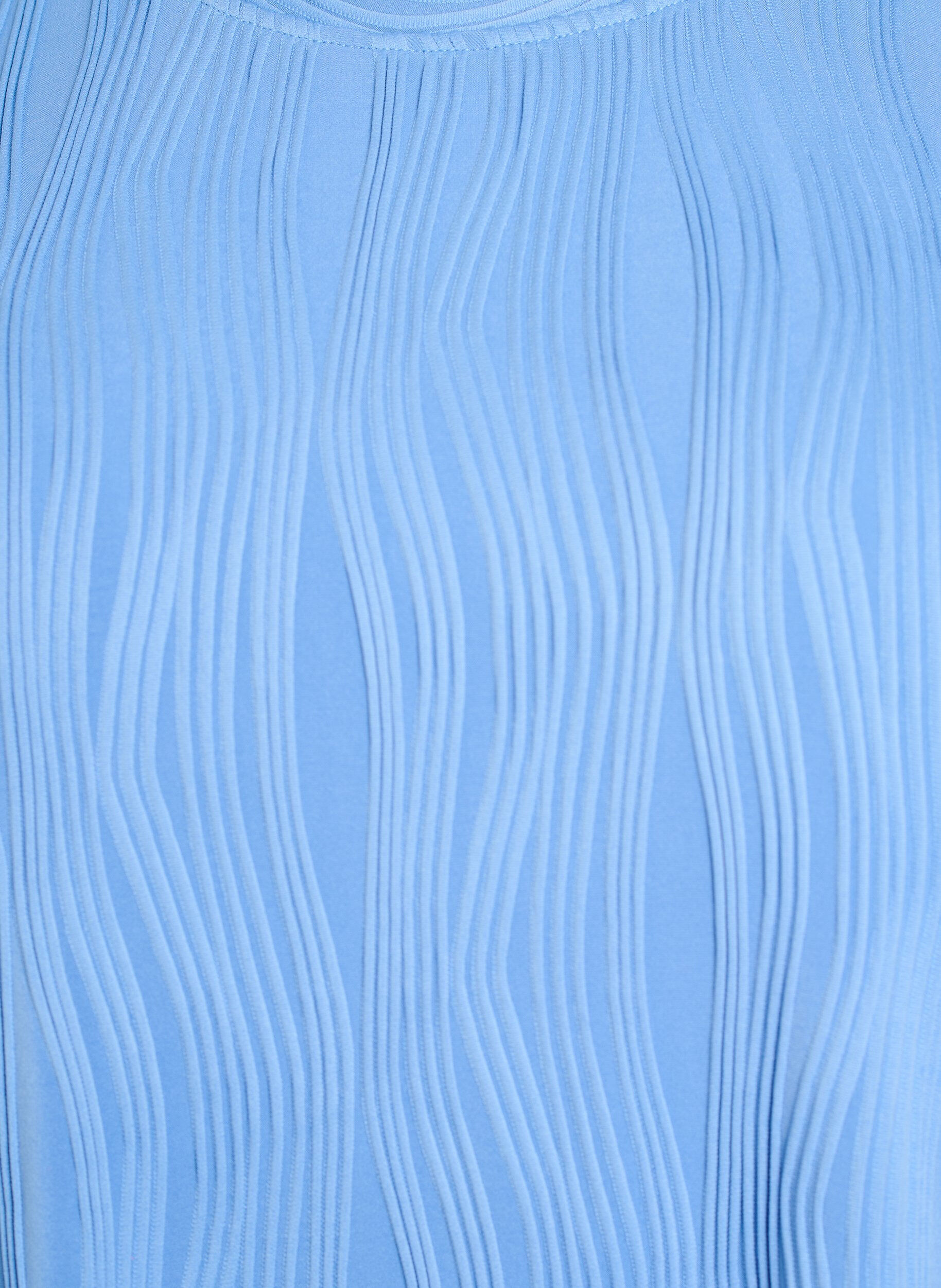 Zizzi Bluzka z kr&oacute;tkim rekawem i falista faktura, Niebieskie, Packshot image number 2