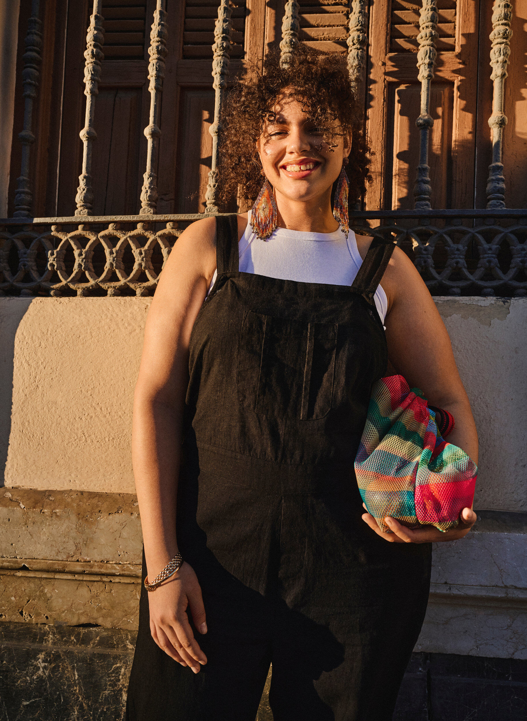 Zizzi Prazkowany bawelniany tank top, Bright White, Image image number 0