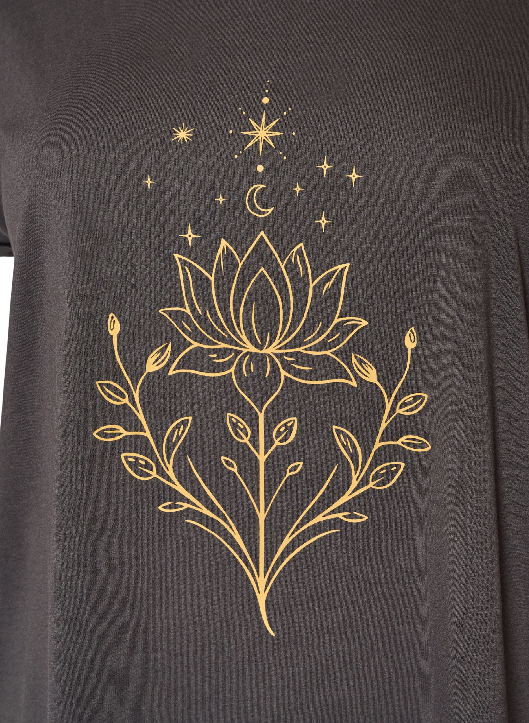 ZizziT-shirt z ozdobnym nadrukiem z przodu, Ciemnoszary, Packshot image number 2