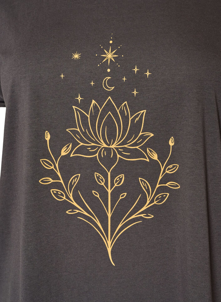 T-shirt z ozdobnym nadrukiem z przodu, Ciemnoszary, Packshot image number 2