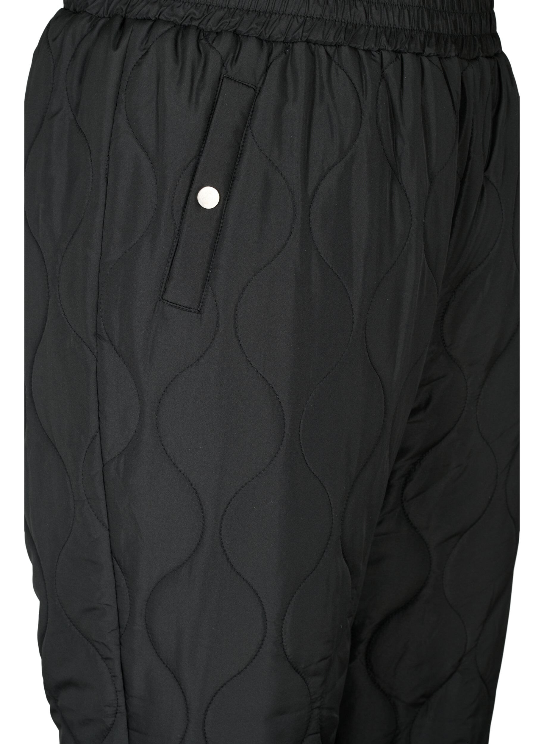 Zizzi Pikowane spodnie termoaktywne, Black, Packshot image number 2