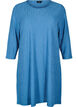 Sukienka z faktura i rekawami 3/4, Niebieskie, Packshot image number 0
