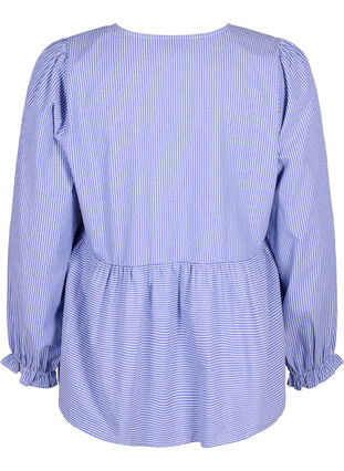 Bawelniana bluzka w paski z wiazaniem, Baja Blue Stripe, Packshot image number 1