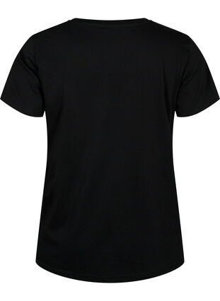 Sportowa koszulka z nadrukiem, Black w. Let's Go, Packshot image number 1