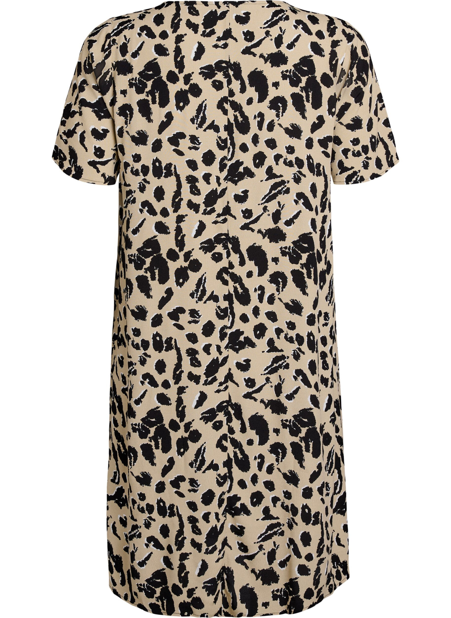 Zizzi Wiskozowa sukienka o linii A, Beżowy, Packshot image number 1