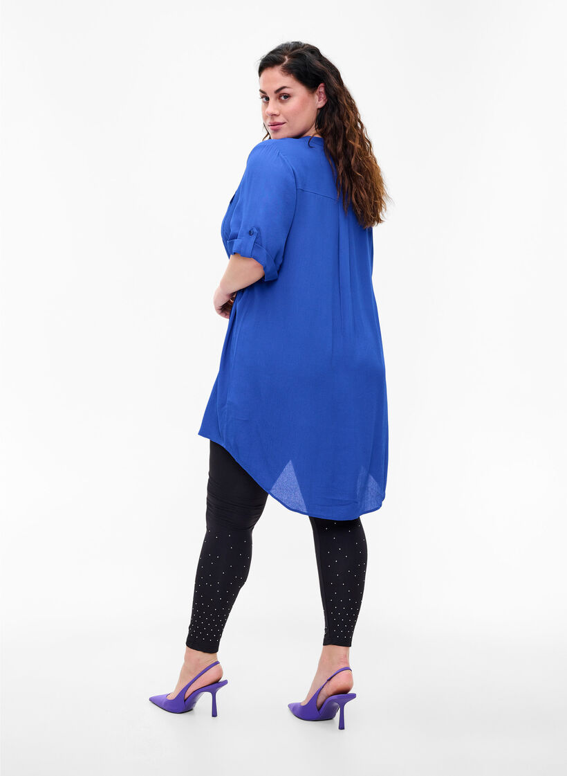 Wiskozowe legginsy w kropki, Black, Model image number 1