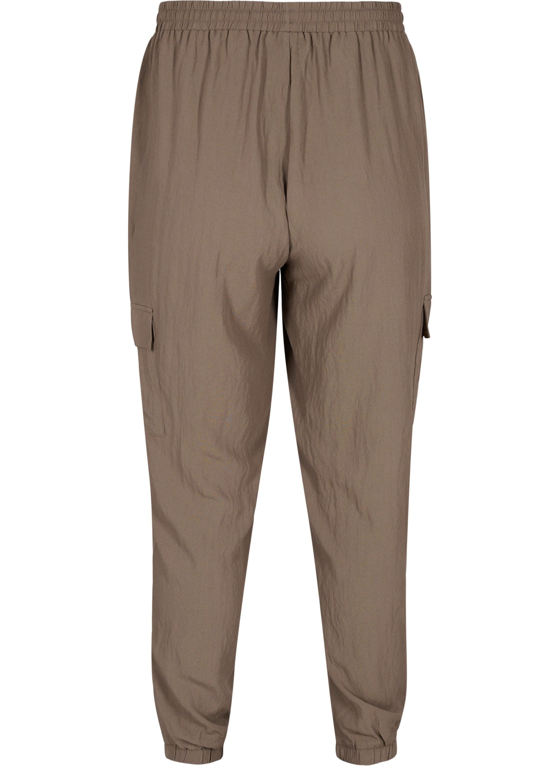 Zizzi Loose viscose trousers with large pockets, Falcon, Packshot image number 1