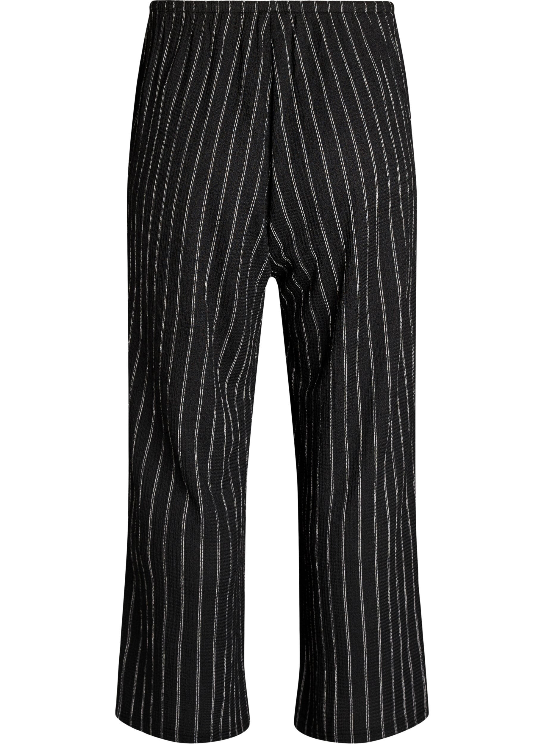 ZizziSpodnie o szerokich nogawkach ze szlachetnej, lekkiej tkaniny, Czarne, Packshot image number 1