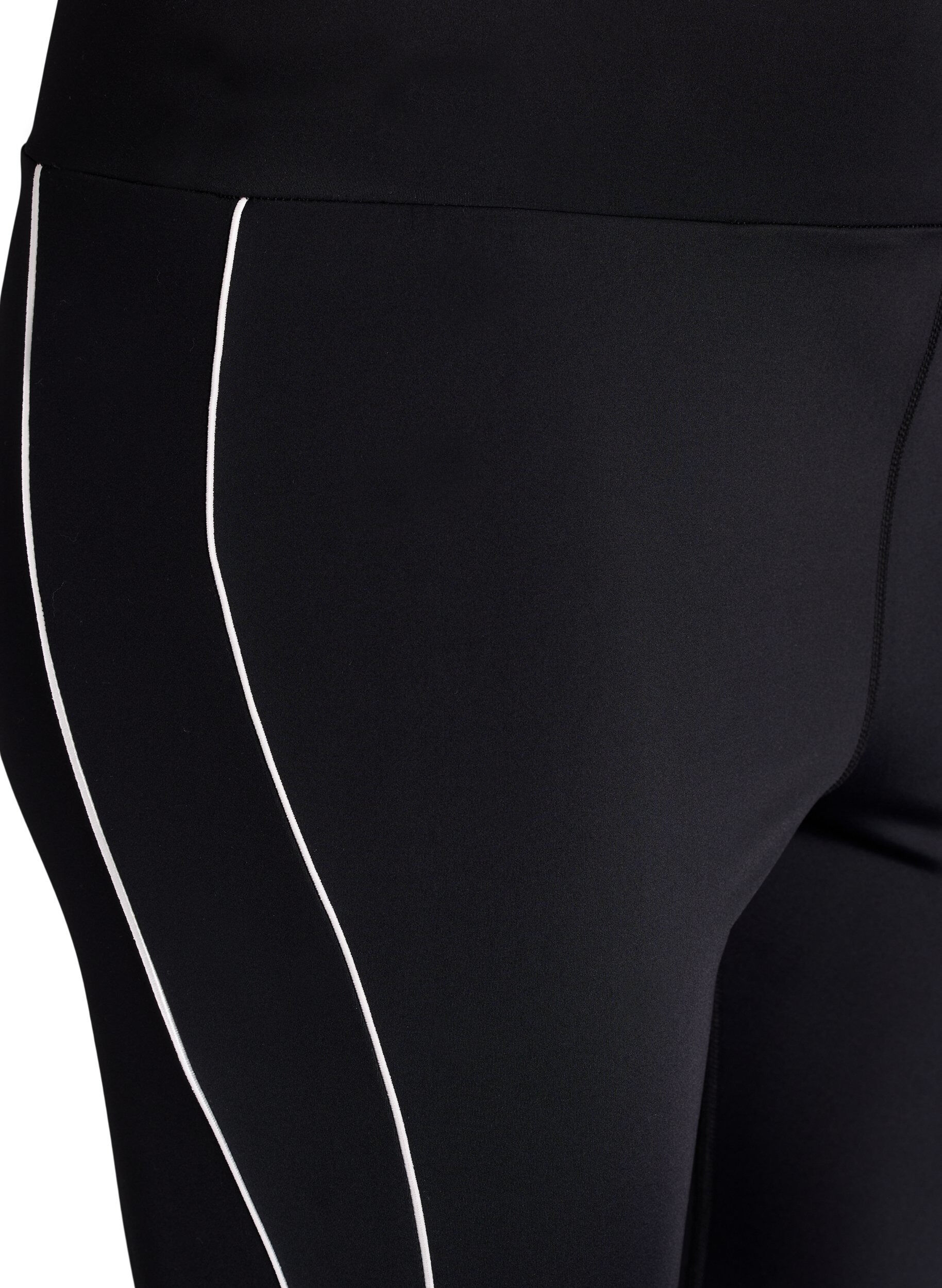 Zizzi Legginsy 7/8 z sportowymi lam&oacute;wkami, Czarne, Packshot image number 2