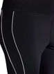 Legginsy 7/8 z sportowymi lam&oacute;wkami, Czarne, Packshot image number 2