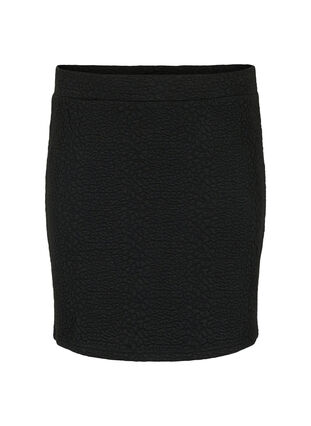 Krótka spódniczka z faktura, Black, Packshot image number 0