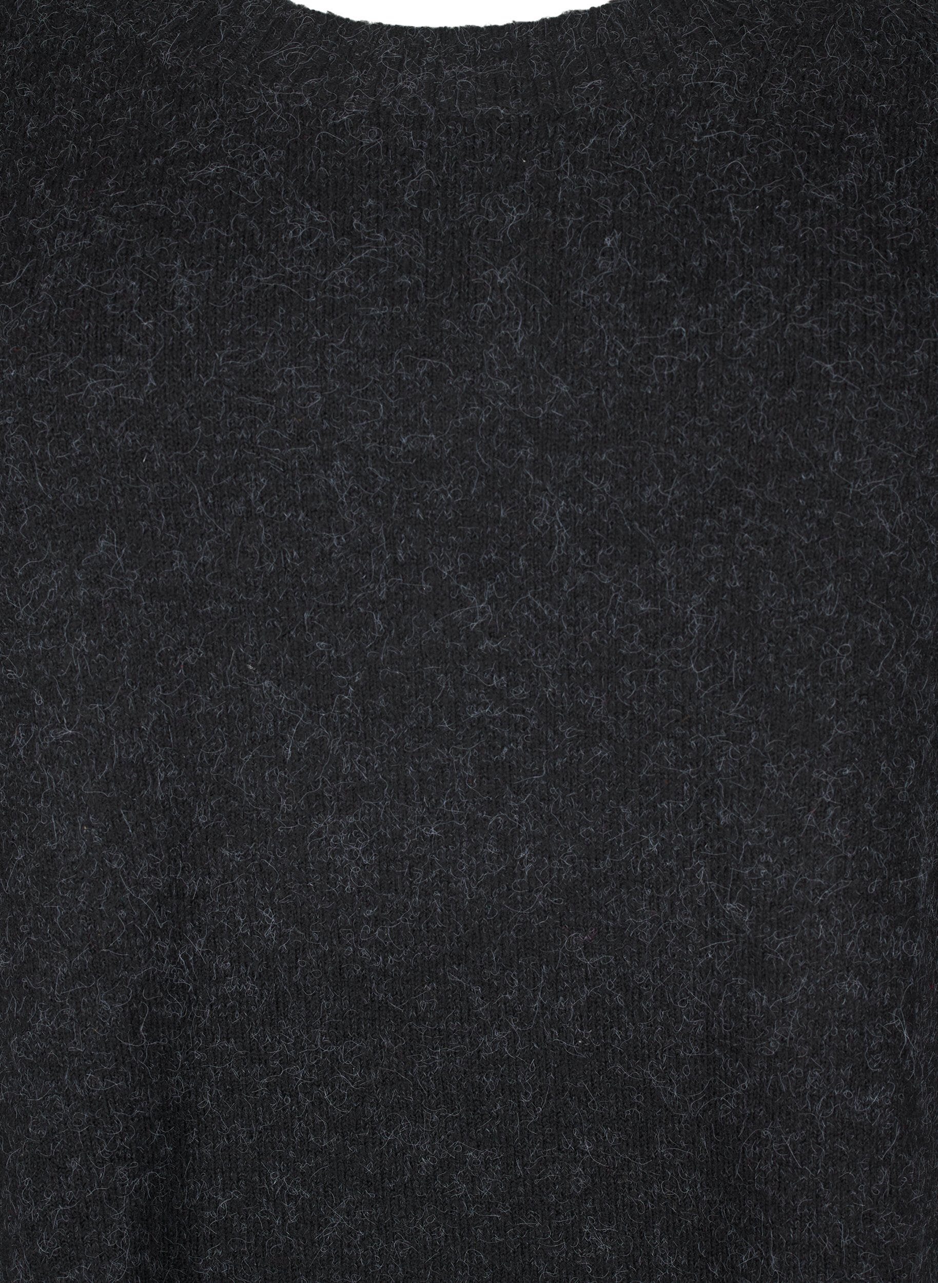 Zizzi Dzianinowa bluzka z koralikami, Dark Grey Melange, Packshot image number 2