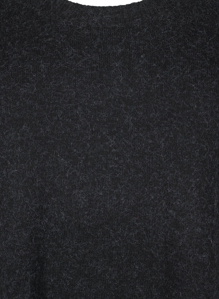 Dzianinowa bluzka z koralikami, Dark Grey Melange, Packshot image number 2