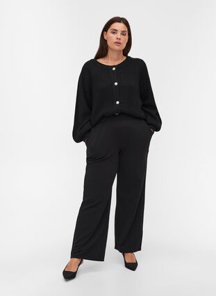 Luzne spodnie z kieszeniami, Black, Model image number 0