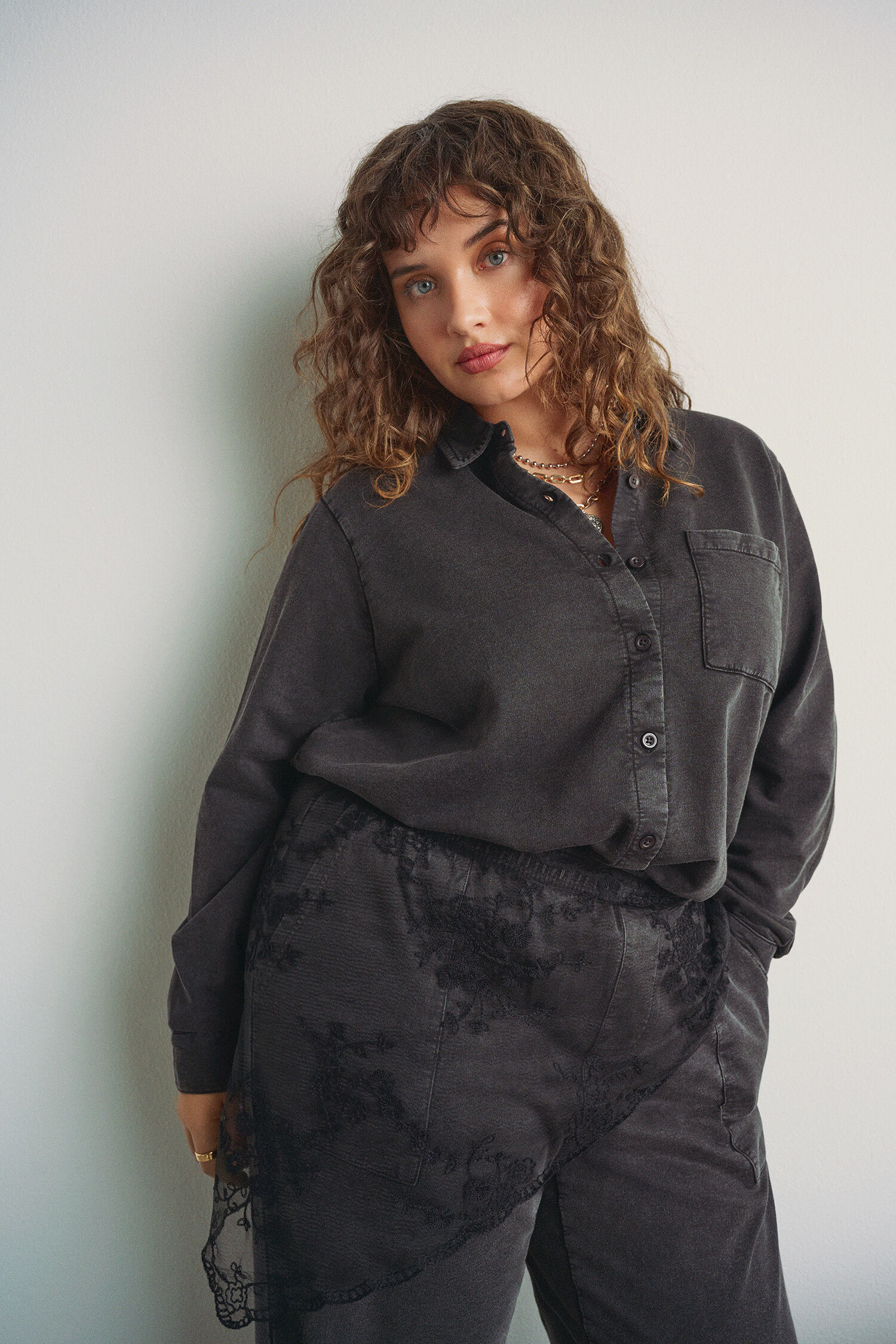 Zizzi Pasujący szary zestaw z detalami, , Model