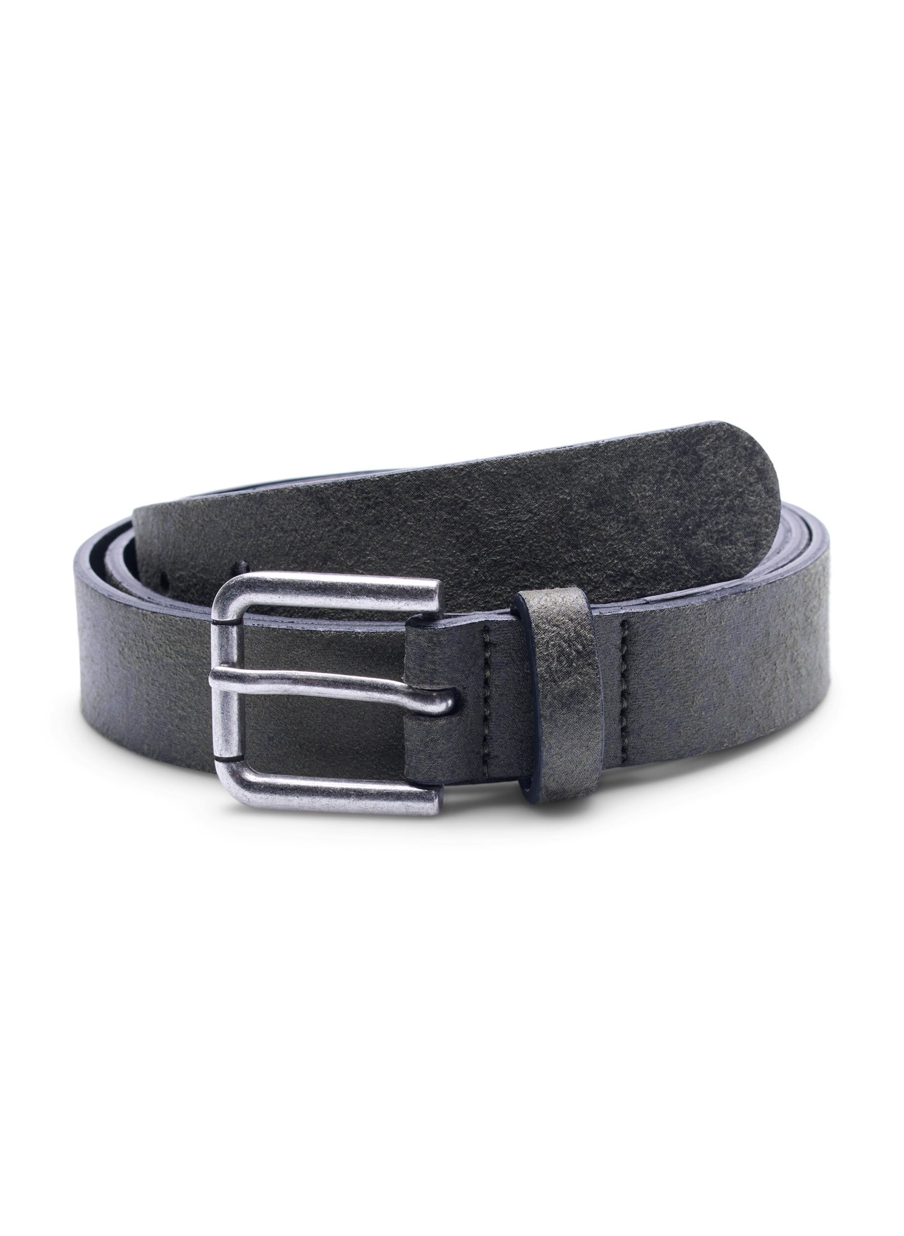 Zizzi Belt in leather blend, Deep Forest, Packshot image number 0