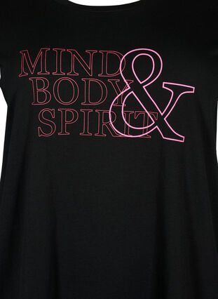 Sportowa koszulka z nadrukiem, Black w. Mind/Body, Packshot image number 2