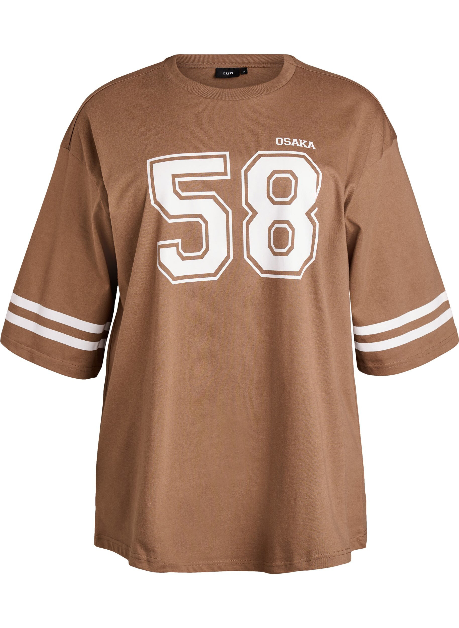 Oversize koszulka college z rekawami 3/4