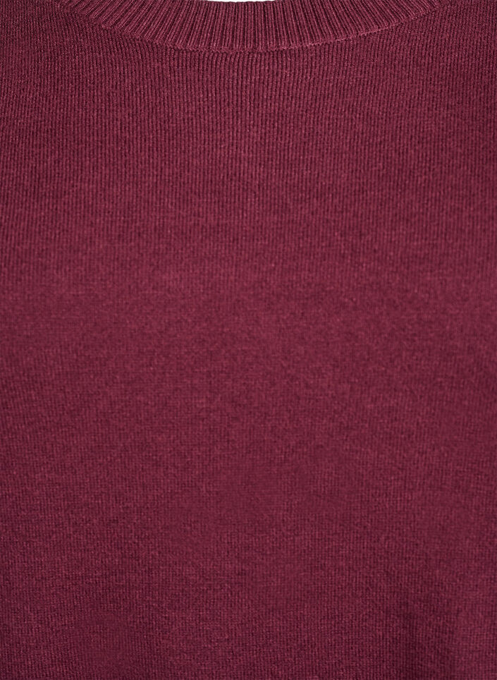 Dzianinowa bluzka z okraglym dekoltem, Czerwony, Packshot image number 2