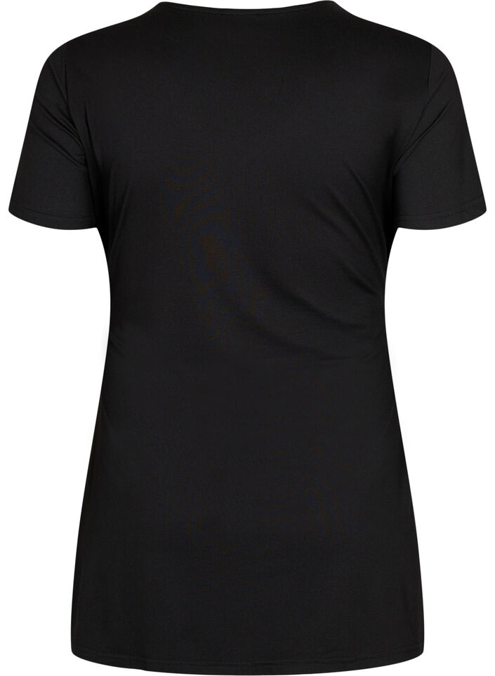 Bluzka ciazowa z krótkim rekawem, Black, Packshot image number 1