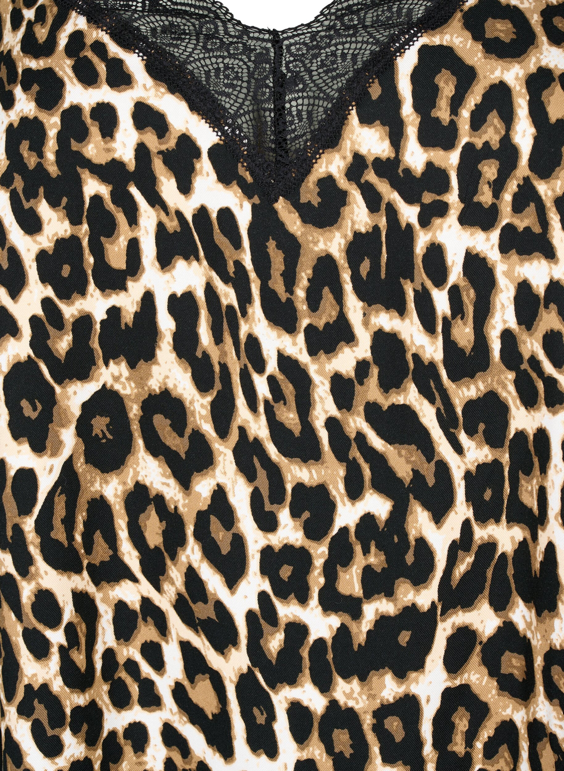 Zizzi Top z wiskozy z koronka, Leopard, Packshot image number 2