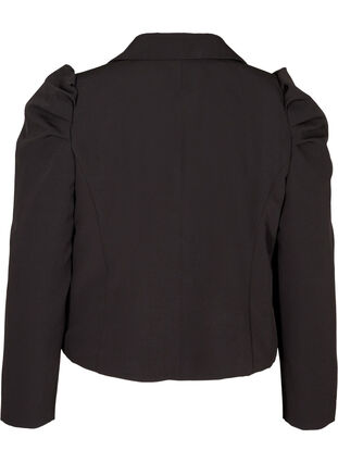 Short blazer with long puff sleeves, Black, Packshot image number 1