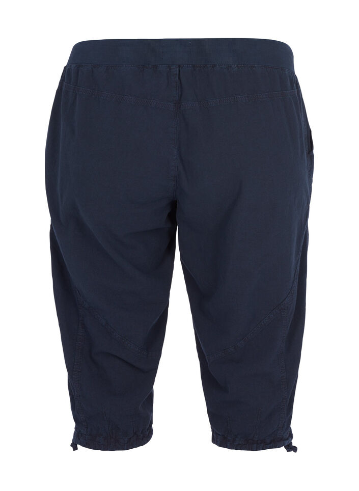 Bawelniane spodnie capri, Niebieskie, Packshot image number 1
