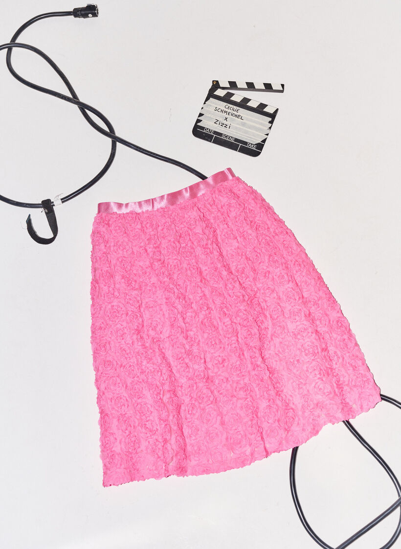 Spódnica midi w kwiaty 3D, Dianthus, Image image number 0