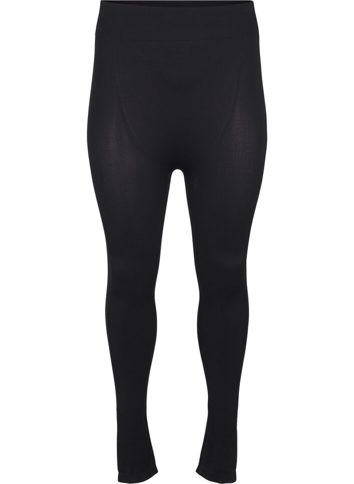 Bezszwowe legginsy Basic, Czarne, Packshot image number 0