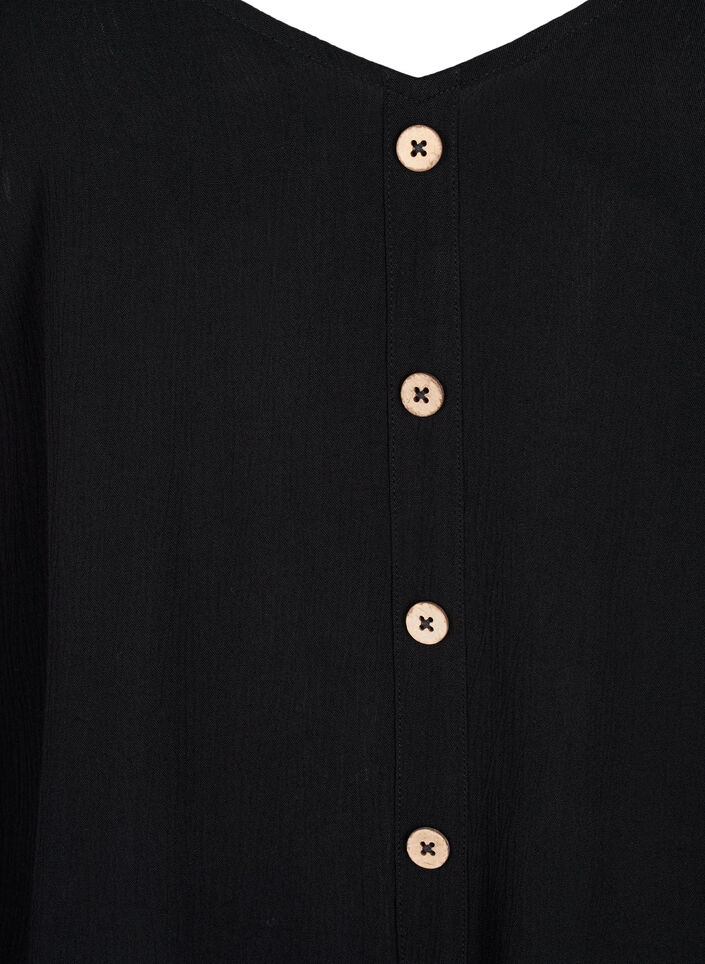 Wiskozowy top z waskimi ramiaczkami, Black, Packshot image number 2