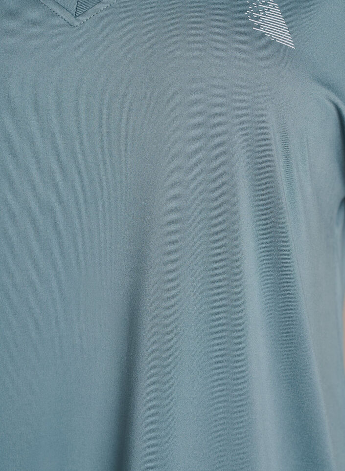 Luzna koszulka treningowa z dekoltem w szpic, Szary, Packshot image number 2