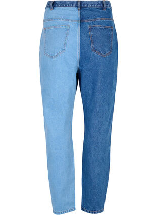 Dwukolorowe jeansy Mille typu mom fit, Lt. B. Comb, Packshot image number 1