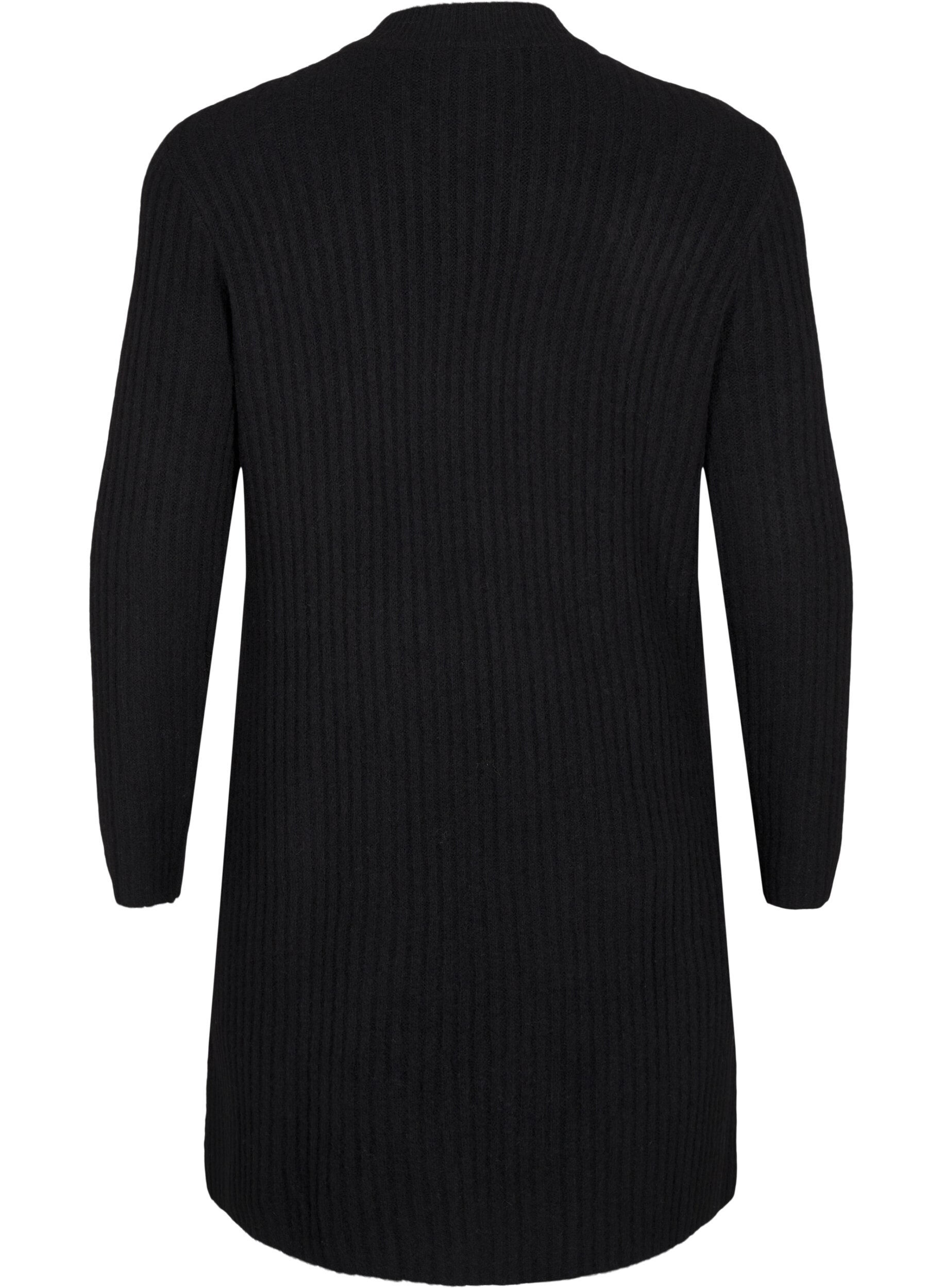 Zizzi Kr&oacute;tka sukienka w prazki z okraglym dekoltem, Black, Packshot image number 1