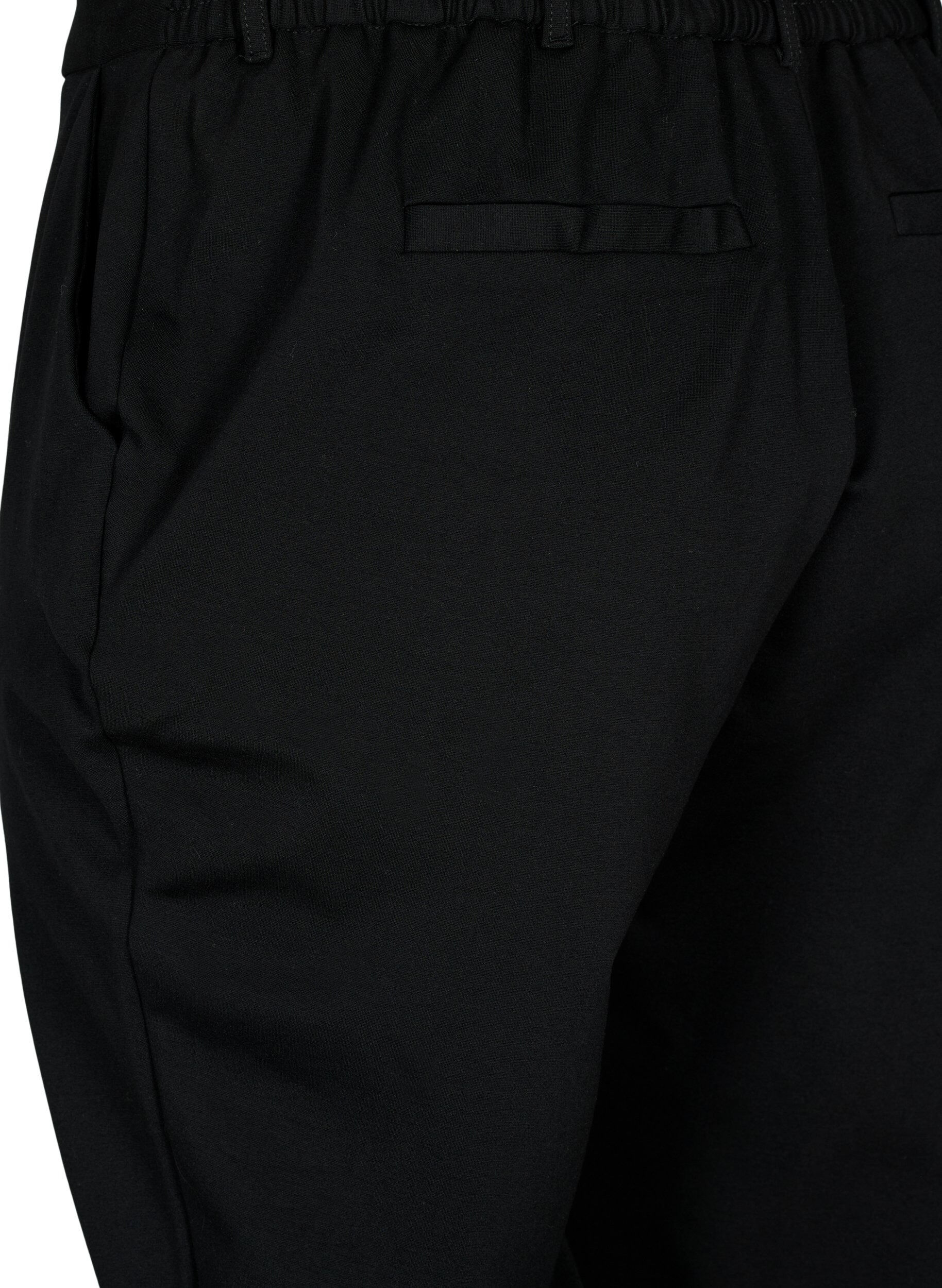 Zizzi Spodnie capri z mieszanki wiskozy, Black, Packshot image number 3