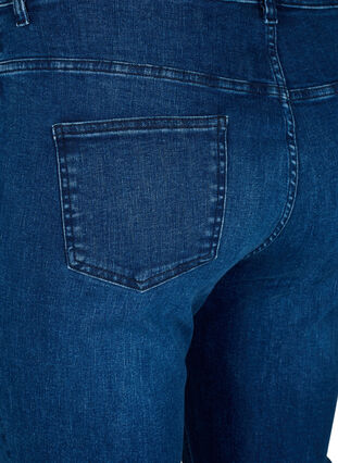 Jeansy Ellen typu bootcut z niewykonczonym brzegiem, Blue denim, Packshot image number 3