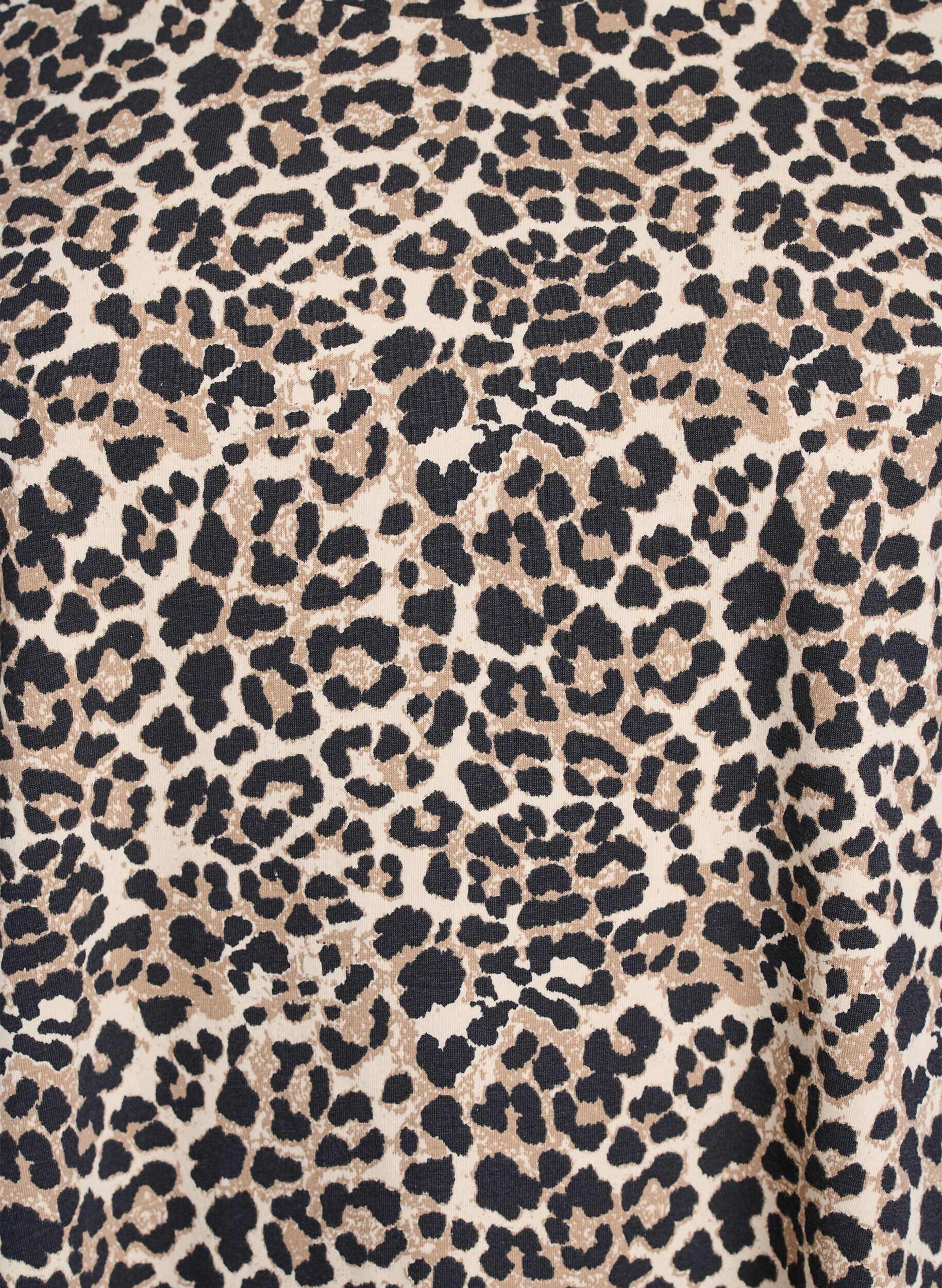 Zizzi Kr&oacute;tka sukienka T-shirtowa w krate z bawelnianej dzianiny, Brązowy, Packshot image number 2