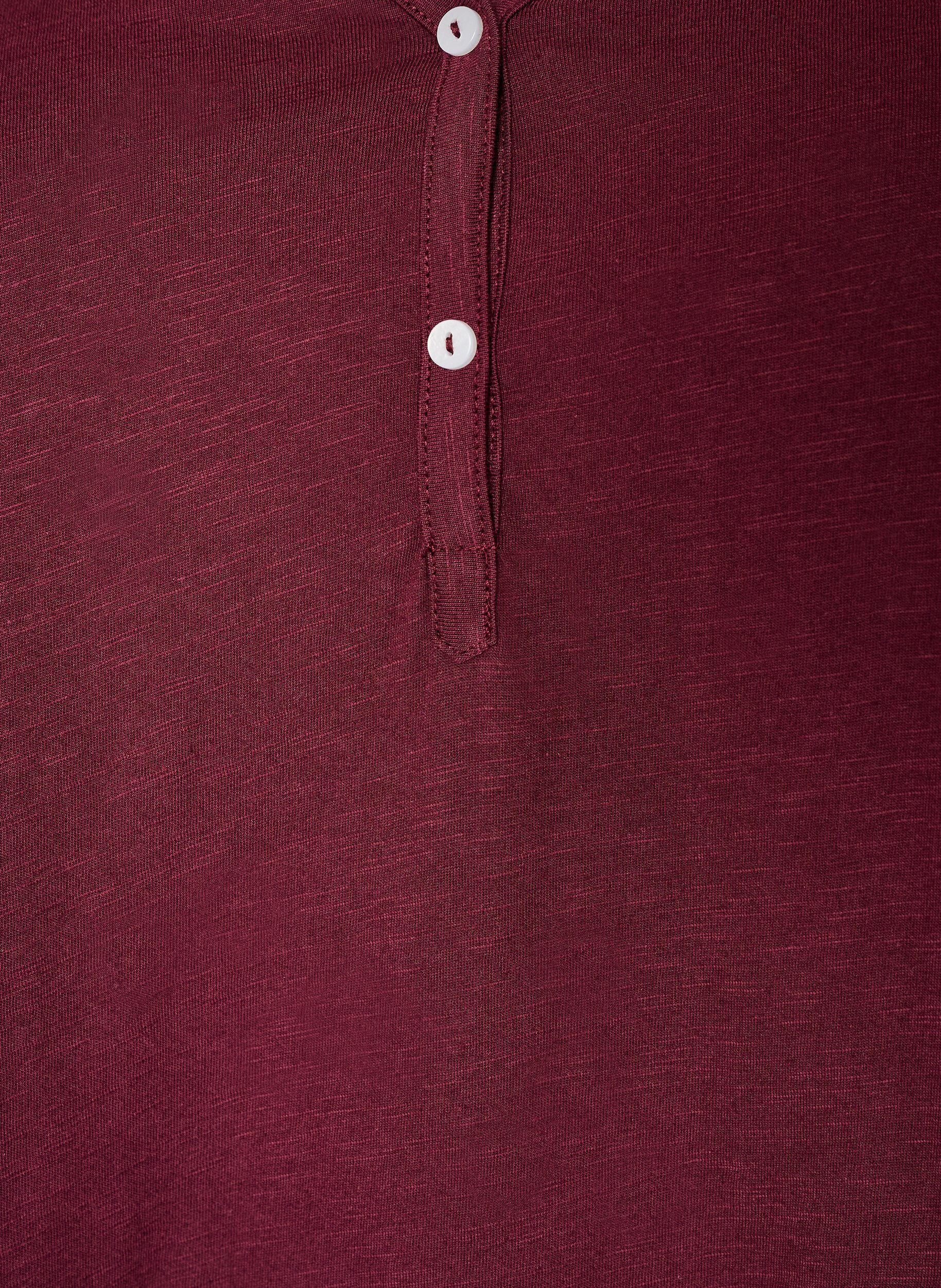 ZizziT-shirt z guzikami, Ciemnobordowy, Packshot image number 2