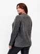 Sweter z golfem o prazkowanej fakturze, Dark Grey Melange, Model image number 1