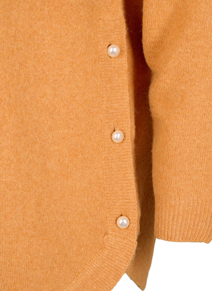 Dzianinowa bluzka z koralikami, Yam White Mel., Packshot image number 3