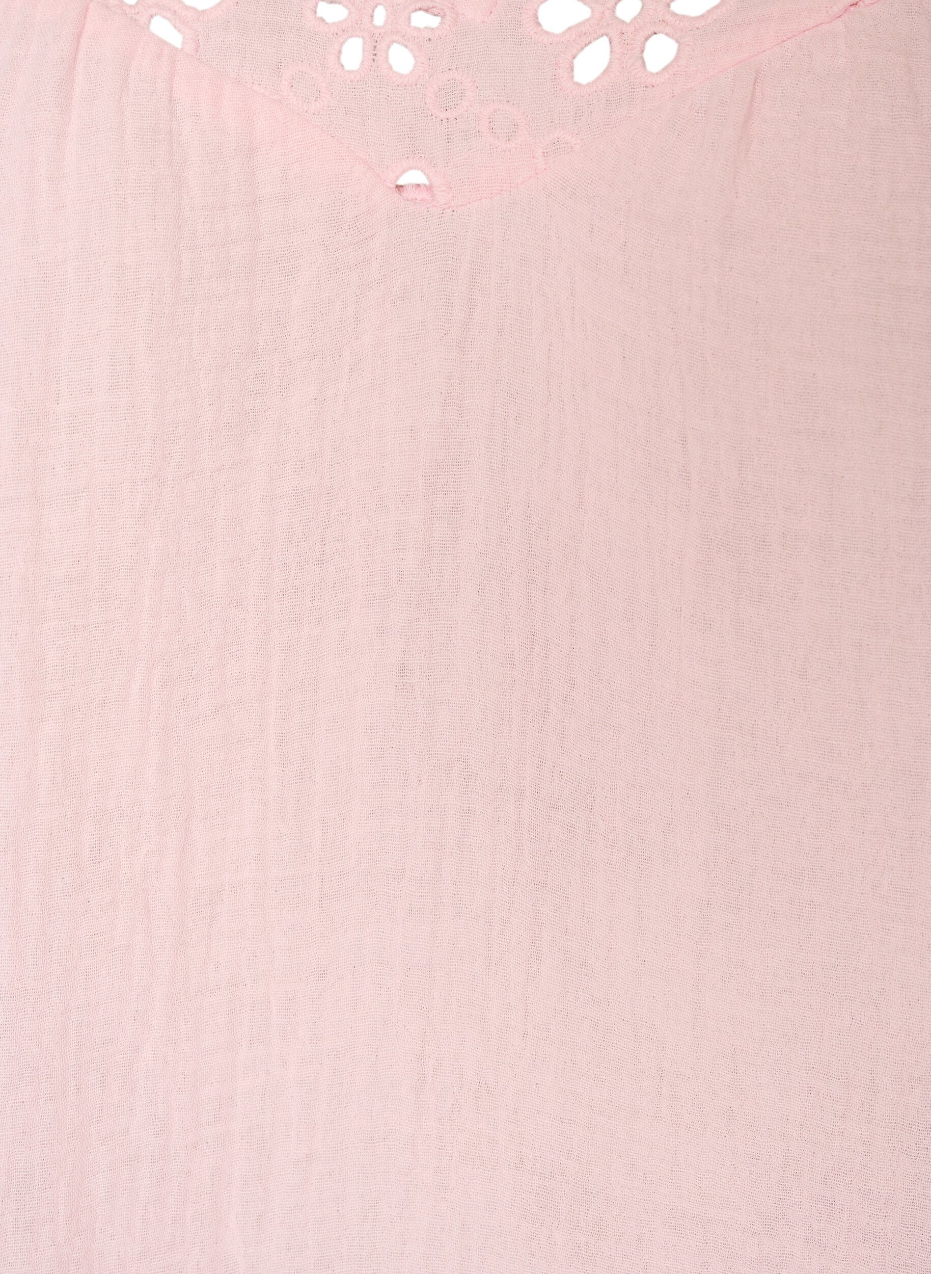 Zizzi Bluzka z muslinu bawelnianego z haftem anglaise i rekawem 1/2, R&oacute;żowy, Packshot image number 2