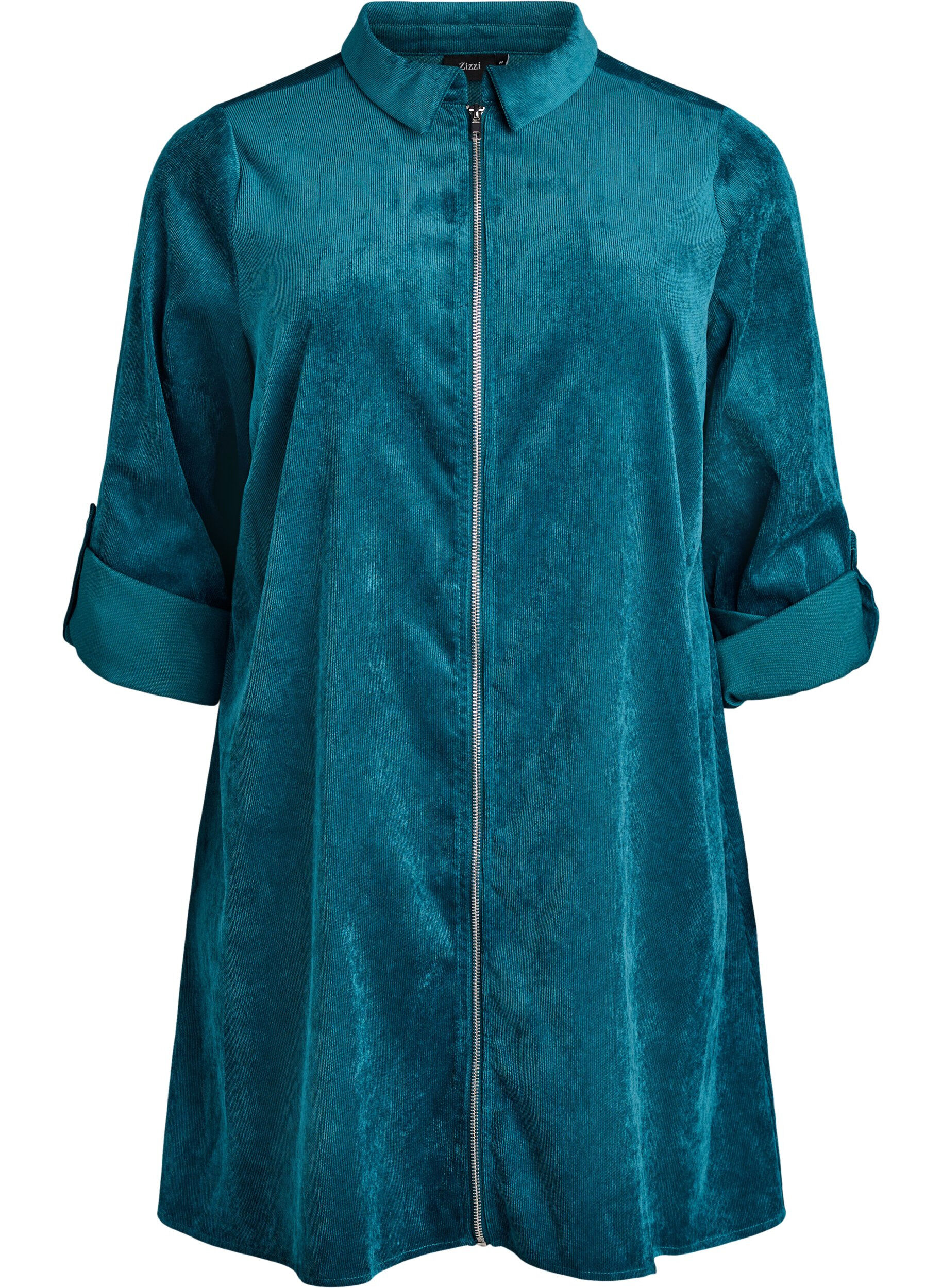 Sukienka sztruksowa z zamkiem i rekawami 3/4