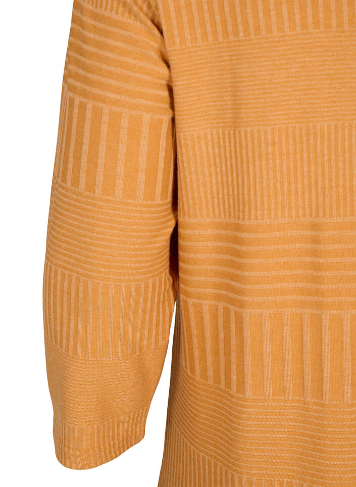 Sukienka z rekawem 3/4 i wzorem w paski, Sudan Brown Mel., Packshot image number 2