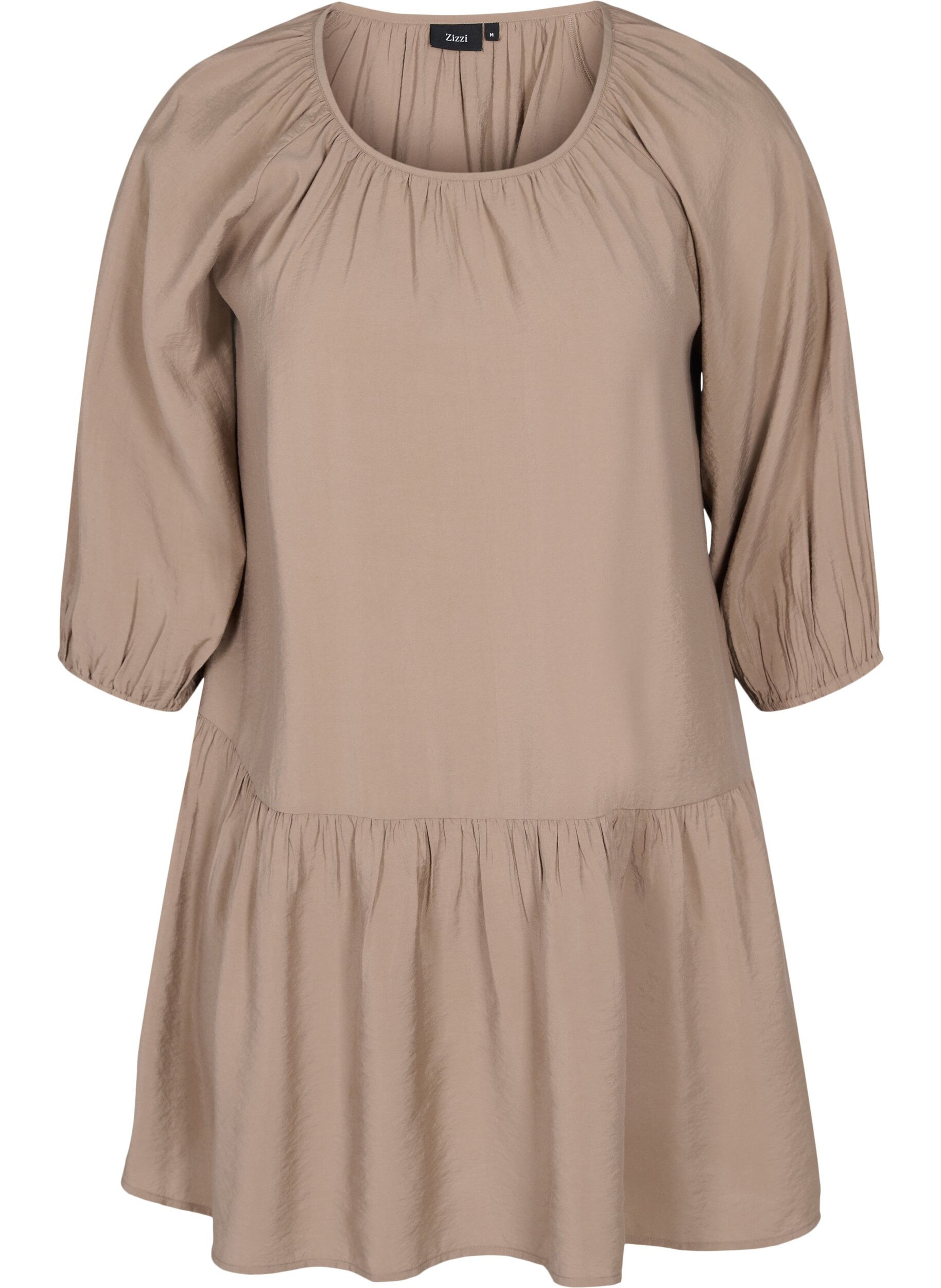 Zizzi A shape Tunic dress with 3/4 sleeves, Fungi, Packshot image number 0