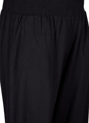 Spodnie z lnu z marszczeniami, Black, Packshot image number 2