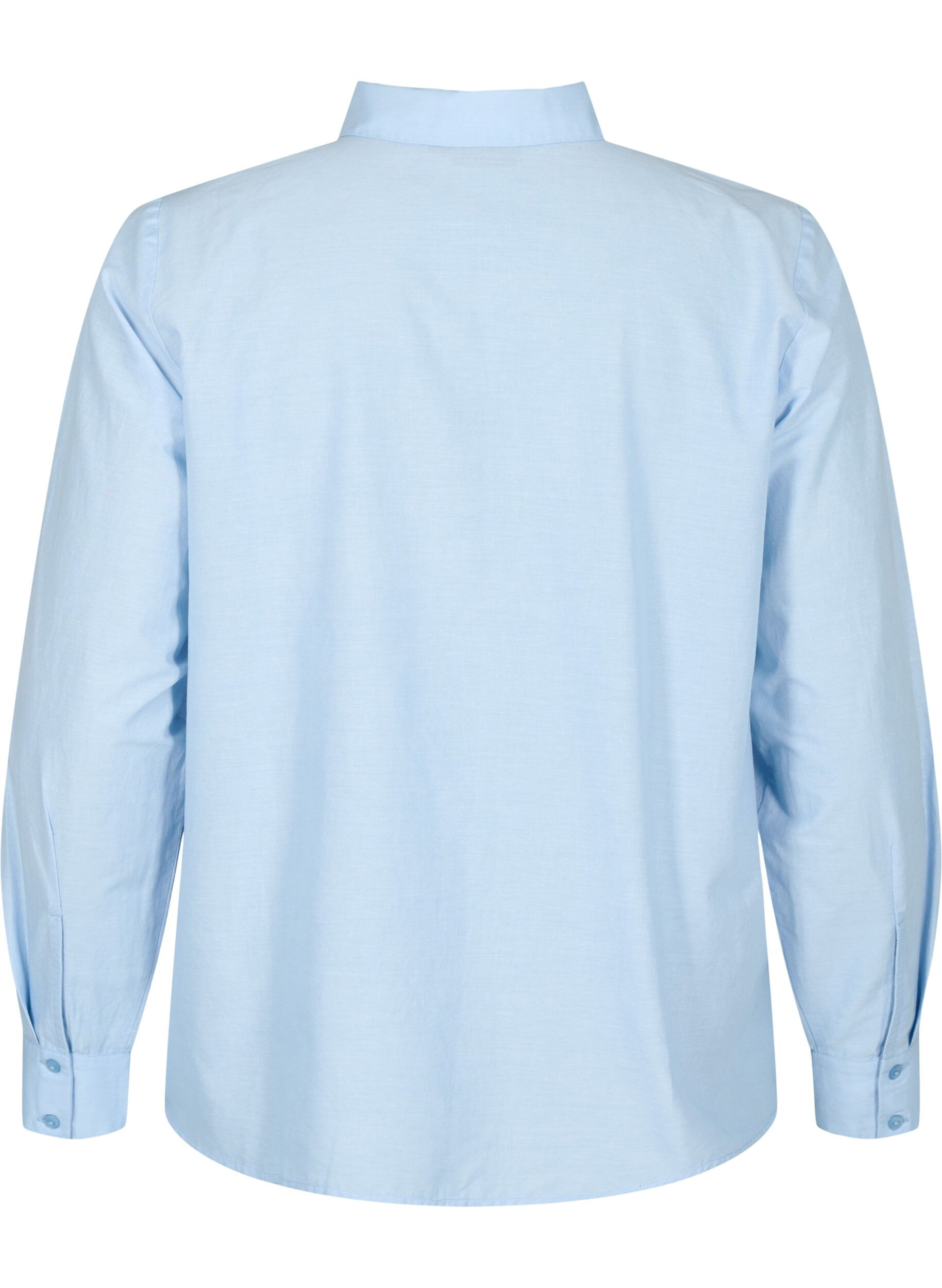 Zizzi Bawelniana koszula z haftem angielskim, Chambray Blue, Packshot image number 1