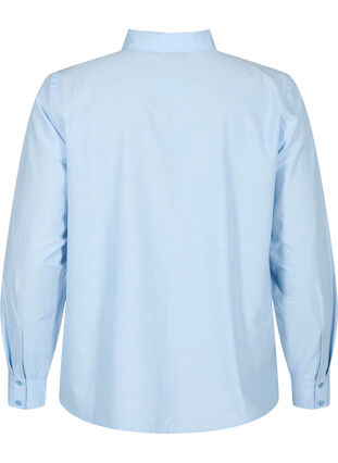 Bawelniana koszula z haftem angielskim, Chambray Blue, Packshot image number 1