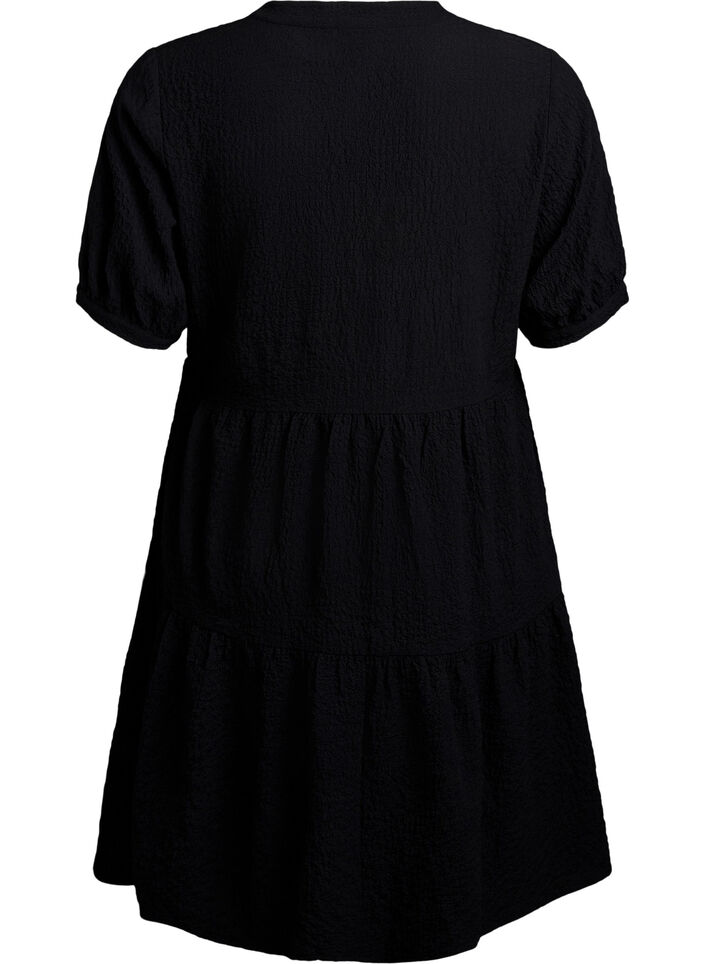 Kr&oacute;tka trapezowa sukienka, Czarne, Packshot image number 1